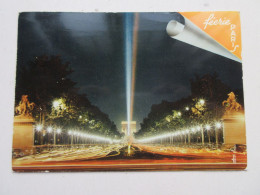 CP CARTE POSTALE SEINE PARIS Les CHAMPS ELYSEES De NUIT - Ecrite En 1971         - Champs-Elysées