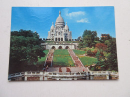 CP CARTE POSTALE SEINE PARIS La BASILIQUE Du SACRE COEUR Le SQUARE VILLETTE      - Sacré Coeur