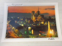 CP CARTE POSTALE SEINE PARIS La NUIT ILE De La CITE Et CATHEDRALE NOTRE DAME      - Notre Dame Von Paris