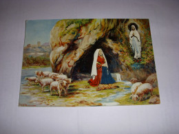 CP CARTE POSTALE RELIGIEUSE LOURDES L'Apparition - ECRITE En 1970 - Otros & Sin Clasificación