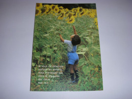 CP CARTE POSTALE RELIGIEUSE ENFANT TOURNESOLS Si Vous Ne Devenez (Mat.) ECRITE - Other & Unclassified