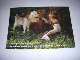 CP CARTE POSTALE RELIGIEUSE ENFANT AGNEAU Dechargez Vous Sur Lui (Pierre) ECRITE - Other & Unclassified