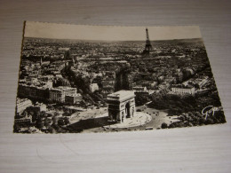 CP CARTE POSTALE PARIS ARC De TRIOMPHE TOUR EIFFEL - ECRITE - Arc De Triomphe