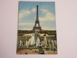 CP CARTE POSTALE PARIS JEUX D'EAU PALAIS CHAILLOT Et TOUR EIFFEL Ecrite En 1972 - Eiffeltoren