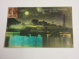 CP CARTE POSTALE PARIS EXPOSITION Des ARTS DECORATIFS De NUIT - Ecrite - Expositions