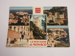 CP CARTE POSTALE MONACO VUES DIVERSES Sur Le ROCHER - Ecrite En 1961 - Mehransichten, Panoramakarten