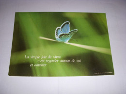 CP CARTE POSTALE MESSAGE PAPILLON La Simple Joie De Vivre... ECRITE - Butterflies