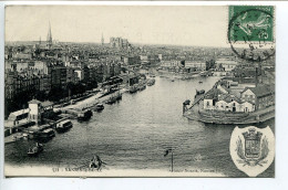 CPA Voyagé 1914 * NANTES La BELLE ( Quais +  Armoiries De La Ville ) Artaud Nozais Editeur - Nantes