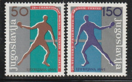 YOUGOSLAVIE- N°1003/4 ** (1965) Tennis De Table - Unused Stamps