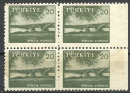 Turkey; 1959 Pictorial Postage Stamp 20 K. ERROR "Imperf. Edge" - Ungebraucht