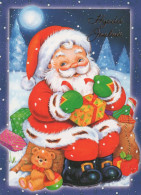 PAPÁ NOEL Feliz Año Navidad Vintage Tarjeta Postal CPSM #PBL111.ES - Santa Claus