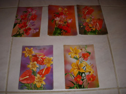 LOT De 5 CP CARTE POSTALE BONNE FETE BOUQUET De FLEURS - Vierge - Autres & Non Classés