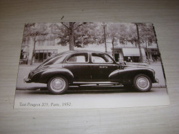 CP TRANSPORTS D'AUTREFOIS TAXI PEUGEOT 203 - PARIS 1950 - Taxi & Carrozzelle