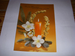 CP CARTE POSTALE VOEUX JOYEUX NOEL Et BONNE ANNEE CHANDELLE - ECRITE - Other & Unclassified