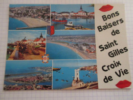 CP CARTE POSTALE VENDEE SAINT GILLES CROIX De VIE VUES DIVERSES - Ecrite En 1993 - Saint Gilles Croix De Vie