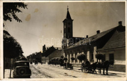 T3 1943 Dunaszerdahely, Dunajská Streda; Evangélikus Templom, Lovaskocsi, Autó / Lutheran Church, Horse Cart, Automobile - Unclassified
