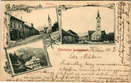 T2/T3 1901 Leibic, Leibitz, Lubica; Evangélikus Templom, Fő Utca, Rózsa Menház. Lindtner Gyula Kiadása / Church, Main St - Unclassified