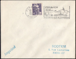 Sécap FORBACH Sur Lettre SCOTEM - 1921-1960: Modern Tijdperk