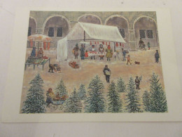 CP CARTE POSTALE TABLEAU SUISSE VOEUX Hanny LUTHI Le MARCHAND D'ARBRES De NOEL - Pittura & Quadri