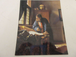 CP CARTE POSTALE TABLEAU Johannes VERMEER Le GEOGRAPHE - Schilderijen