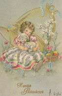 PÂQUES ENFANTS ŒUF Vintage Carte Postale CPA #PKE371.FR - Easter