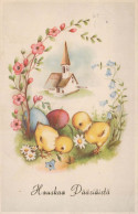 PÂQUES POULET ŒUF Vintage Carte Postale CPA #PKE117.FR - Ostern