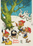 Bonne Année Noël GNOME Vintage Carte Postale CPSM #PAY964.FR - Nouvel An