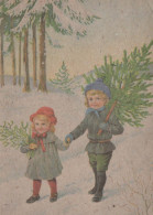 Bonne Année Noël ENFANTS Vintage Carte Postale CPSM #PAY835.FR - Neujahr