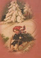 Buon Anno Natale BAMBINO Vintage Cartolina CPSM #PAW810.IT - Neujahr