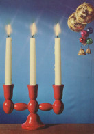 Buon Anno Natale CANDELA Vintage Cartolina CPSM #PAW245.IT - Neujahr