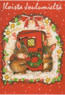 Buon Anno Natale CONIGLIO Vintage Cartolina CPSM #PAV272.IT - Neujahr