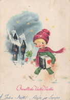 Buon Anno Natale BAMBINO Vintage Cartolina CPSM #PAU011.IT - Nouvel An