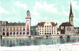 ZURICH, ARCHITECTURE, CHURCH, TOWER WITH CLOCK, SWITZERLAND, POSTCARD - Zürich