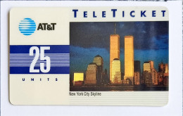 USA  AT&T TeleTicket 25 Units New York City Skyline Sample Phonecard - Sammlungen