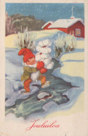 Happy New Year Christmas GNOME Vintage Postcard CPSMPF #PKD479.GB - Neujahr