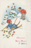 Happy New Year Christmas CHILDREN Vintage Postcard CPSMPF #PKD788.GB - Nouvel An