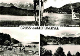 72717674 Klopeinersee Blick Zum Hochobir Badestrand Segeln Alpen Sankt Kanzian A - Other & Unclassified