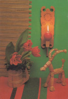 Happy New Year Christmas CANDLE Vintage Postcard CPSM #PBO039.GB - Anno Nuovo