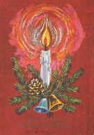 Happy New Year Christmas CANDLE Vintage Postcard CPSM #PBA416.GB - Neujahr