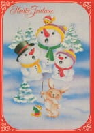 Happy New Year Christmas SNOWMAN Vintage Postcard CPSM #PAZ795.GB - Neujahr