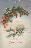 Buon Anno Natale Vintage Cartolina CPSMPF #PKG228.IT - New Year