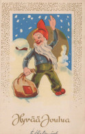 Buon Anno Natale GNOME Vintage Cartolina CPSMPF #PKD984.IT - Anno Nuovo