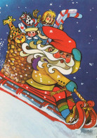BABBO NATALE Buon Anno Natale Vintage Cartolina CPSM #PBL184.IT - Santa Claus