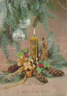 Buon Anno Natale CANDELA Vintage Cartolina CPSM #PBA239.IT - Anno Nuovo