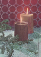 Buon Anno Natale CANDELA Vintage Cartolina CPSM #PAZ421.IT - Anno Nuovo