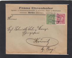 FIRMENBRIEF AUS BRÜX (MOST,TSCHECHIEN) NACH HOROWITZ (HOROWICE). - Lettres & Documents