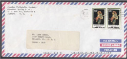 Jamaica 1995,MUSIC,Reggae Singer,Guitarist,Cancer,Bob Marley, $10 Pair On Airmail Cover To USA (**) - Omán