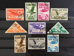 Liberia 1938 Airmail Stamps Set Used/CTO SG 565-74 Yv 7-16 Mi 298-307 - Liberia