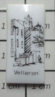 912c Pin's Pins / Beau Et Rare / VILLES / VELLERON VAUCLUSE MARCHE AGRICOLE Pin's En Porcelaine Limoges - Cities