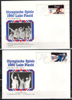 USA 1980 Olympic Games Lake Placid 9 Commemorative Covers Winners - Invierno 1980: Lake Placid